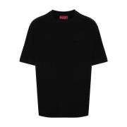 Zwart Katoenen Jersey Geborduurd Logo T-shirt Gucci , Black , Heren