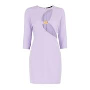 Korte Paarse Jurk met 3/4 Mouwen Just Cavalli , Purple , Dames