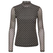 Freewear Print High Neck Top Only , Black , Dames