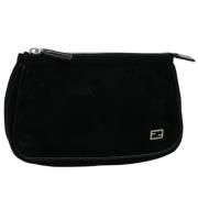 Pre-owned Suede clutches Fendi Vintage , Black , Dames