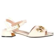 Pre-owned Leather sandals Gucci Vintage , Beige , Dames