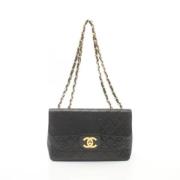 Pre-owned Leather chanel-bags Chanel Vintage , Black , Dames