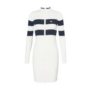 Elegante Gebreide Jurk met Geribbelde Textuur Tommy Hilfiger , White ,...