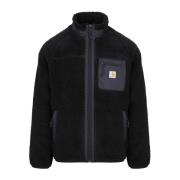 Zwarte Pile Sweater met Nylon Trim Carhartt Wip , Black , Heren