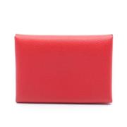 Pre-owned Leather wallets Hermès Vintage , Red , Dames