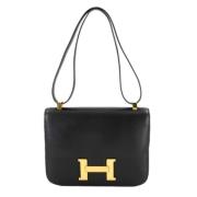 Pre-owned Leather shoulder-bags Hermès Vintage , Black , Dames