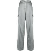 Antracietgrijze Wide-Leg Cargo Broek Dries Van Noten , Gray , Dames