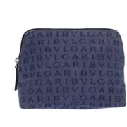 Pre-owned Canvas clutches Bvlgari Vintage , Blue , Dames