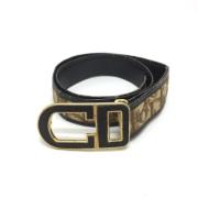 Pre-owned Leather belts Dior Vintage , Beige , Dames