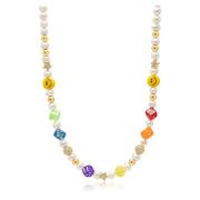 Men's Pair of Dice Pearl Choker Nialaya , Yellow , Heren