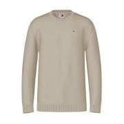 Klassieke O-Neck Trui Tommy Hilfiger , Beige , Heren