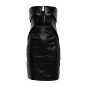 Zwarte Strapless Mini Jurk Geometrische Snit Rick Owens , Black , Dame...