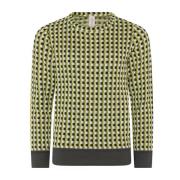 Check O-Neck Pullover Blouse Oasis Skovhuus , Yellow , Dames