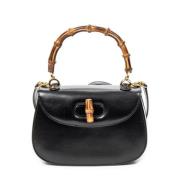 Pre-owned Leather handbags Gucci Vintage , Black , Dames