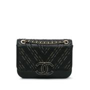 Pre-owned Leather chanel-bags Chanel Vintage , Black , Dames