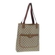 Pre-owned Leather totes Gucci Vintage , Beige , Dames