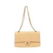 Pre-owned Leather chanel-bags Chanel Vintage , Beige , Dames