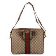 Pre-owned Coated canvas handbags Gucci Vintage , Beige , Dames