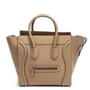 Pre-owned Leather handbags Celine Vintage , Beige , Dames