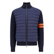 Blauwe wollen jas met nylon voorkant Z Zegna , Blue , Heren