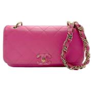 Pre-owned Leather chanel-bags Chanel Vintage , Pink , Dames