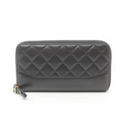 Pre-owned Leather wallets Chanel Vintage , Black , Dames