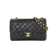 Pre-owned Leather chanel-bags Chanel Vintage , Black , Dames