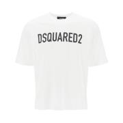 Casual Katoenen T-shirt Dsquared2 , White , Heren