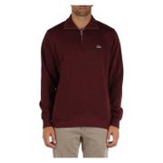 Katoenen Classic Fit Sweater met Voorlogo Patch Lacoste , Red , Heren