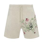 Beige Bloemen Shorts JW Anderson , Beige , Heren