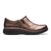 Bronzen Dames Loafer Brede Schoenen Clarks , Brown , Dames