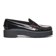 Zwarte Patent Leren Penny Loafers Sebago , Black , Dames