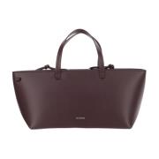 Kalfsleren Handtas Bordeaux Jil Sander , Red , Dames