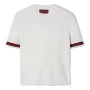 Ivoor Wollen Gebreide Trui met Webdesign Gucci , White , Dames