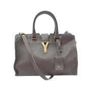 Pre-owned Leather handbags Yves Saint Laurent Vintage , Gray , Dames