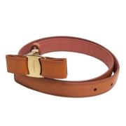 Pre-owned Leather belts Salvatore Ferragamo Pre-owned , Orange , Dames