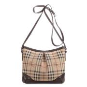 Pre-owned Coated canvas shoulder-bags Burberry Vintage , Beige , Dames