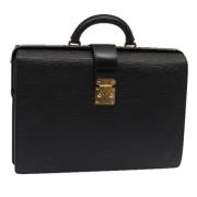 Pre-owned Leather briefcases Louis Vuitton Vintage , Black , Dames