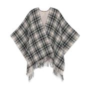 Geruite Cape met Franjezoom Woolrich , Multicolor , Dames