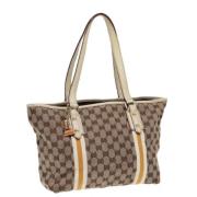 Pre-owned Canvas totes Gucci Vintage , Beige , Dames