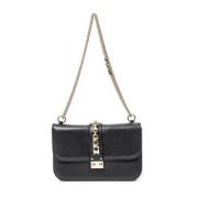 Pre-owned Leather shoulder-bags Valentino Vintage , Black , Dames