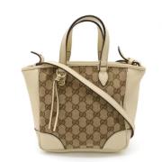 Pre-owned Leather gucci-bags Gucci Vintage , Beige , Dames