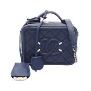 Pre-owned Leather chanel-bags Chanel Vintage , Blue , Dames