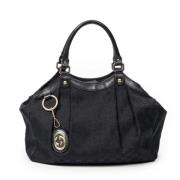 Pre-owned Canvas shoulder-bags Gucci Vintage , Black , Dames