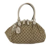 Pre-owned Canvas handbags Gucci Vintage , Beige , Dames