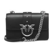 Crossbody Tas met Studs en Logo Details Pinko , Black , Dames