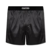 Zijden boxershorts met logo Tom Ford , Black , Heren