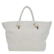 Pre-owned Canvas handbags Burberry Vintage , White , Dames