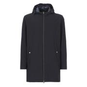 Blauwe Parka met Capuchon en Zakken Herno , Blue , Heren