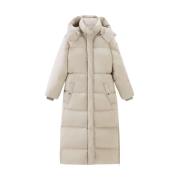 Lange Parka in Melkachtig Room Woolrich , Beige , Dames